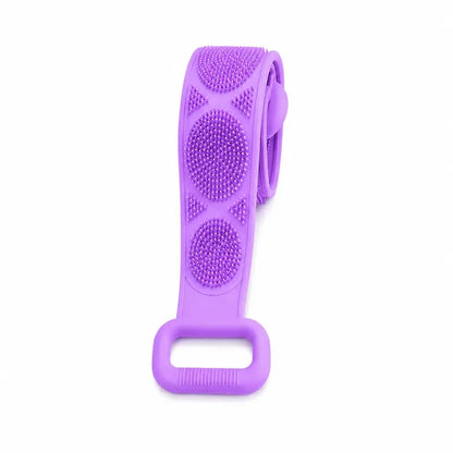 🚿 2-in-1 Silicone Back Scrubber – Double-Sided Exfoliating Brush with Soft Bristles & Mesh Sponge, Long Strap for Deep Body Cleansing, At-Home Self-Care🎁Buy 1 Get 1 Free