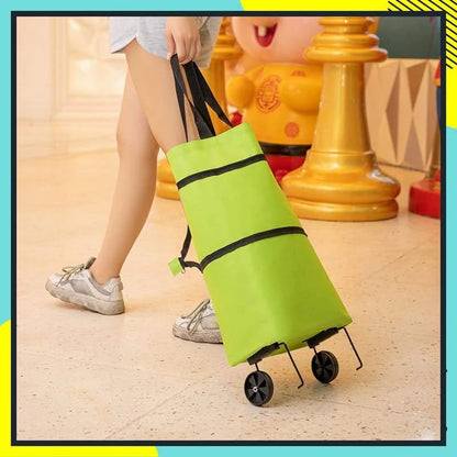 🎁 50% OFF Gift for Mom – 2-in-1 Foldable Shopping Cart with Wheels