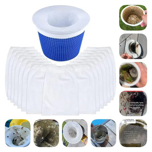 🏆 🏊‍♂️Reusable Dual Layer Pool Skimmer Socks for Superior Debris Filtration
