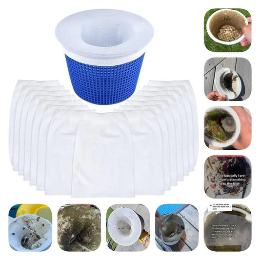 🏆 🏊‍♂️Reusable Dual Layer Pool Skimmer Socks for Superior Debris Filtration