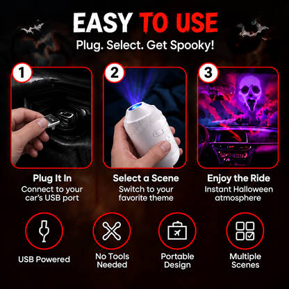 💥Hot Sale49% Off -👻 GhostRide™ Halloween Car Projector