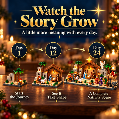 🎄 Last Day 50% OFF-⛪🎅Nativity Building Advent Calendar | 24 Daily Builds to Create a Complete Christmas Scene✝️