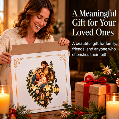⏳ Last Day 49% OFF –✨ Glowing Holy Family Floral Wall Decor