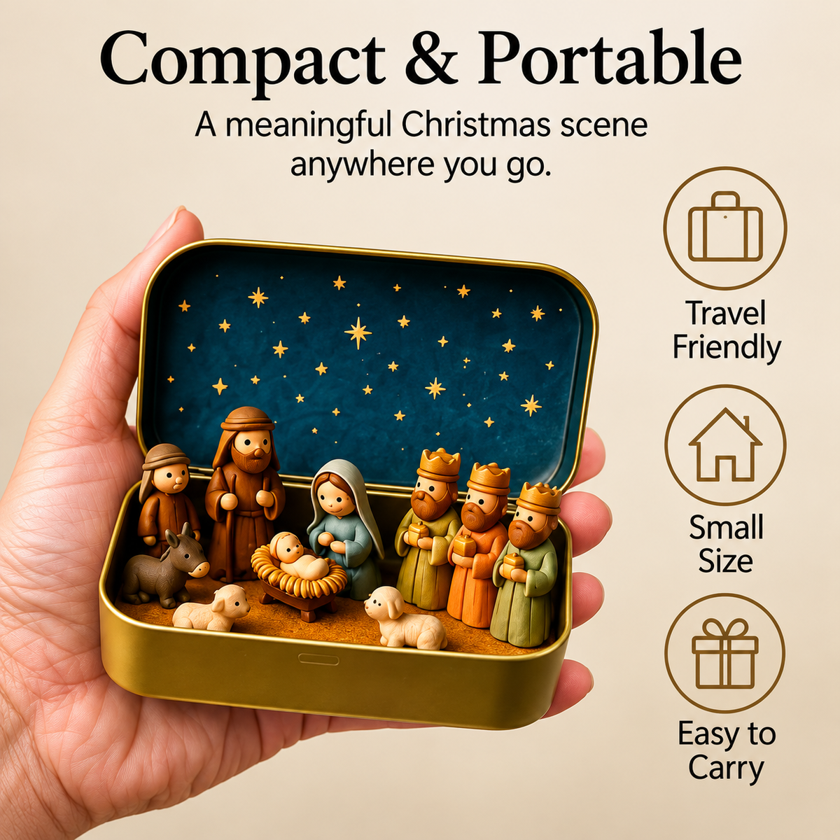 ⏳ Last Day 49% OFF –✝️Miniature Nativity Scene Set