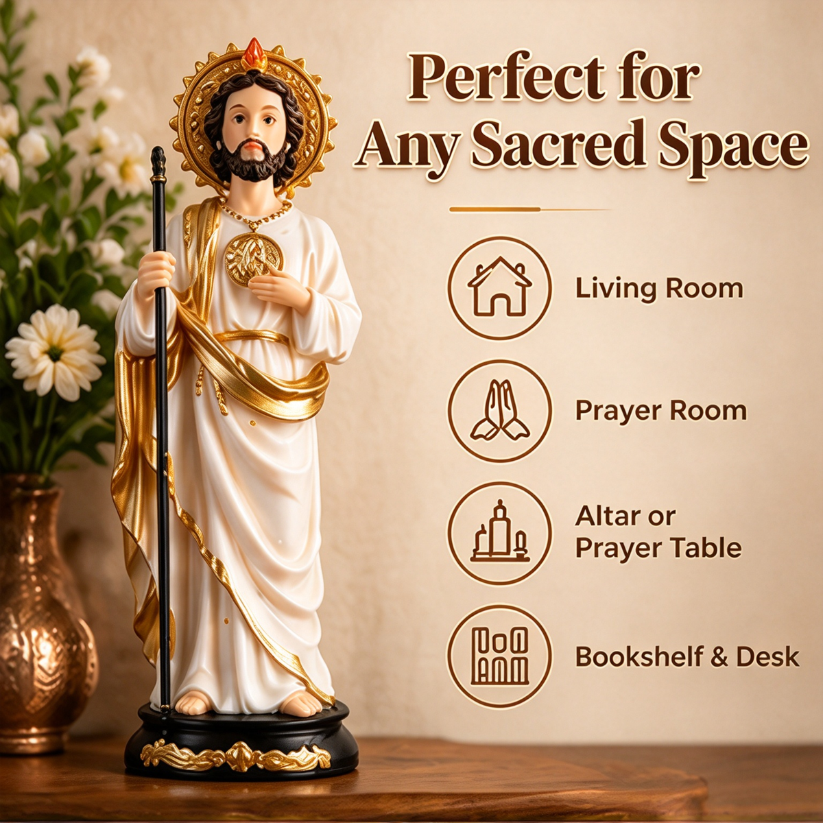 ✨Last Day 49% OFF-✝️All-White Statue Of Saint Jude Thaddaeus