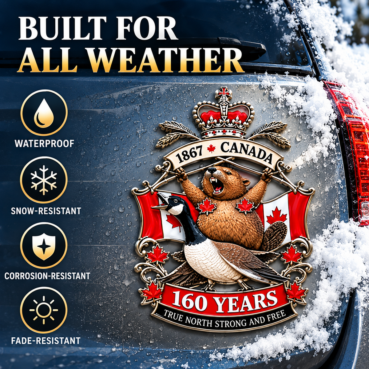 🔥LAST DAY 50% OFF - 🍁"True North, Strong and Free" Commemorative Metal Emblem – Canada's 160th Anniversary