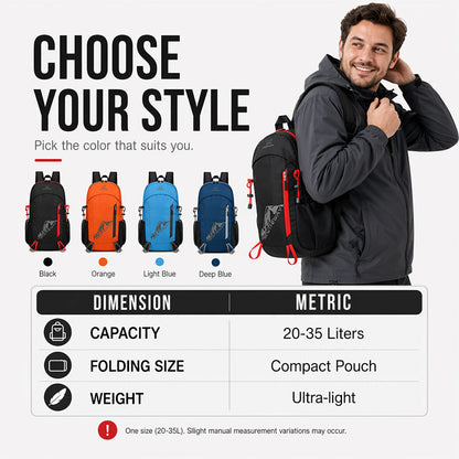 🎒 Ultra-Light Foldable Travel Backpack – Waterproof Packable Daypack for Hiking & Adventures
