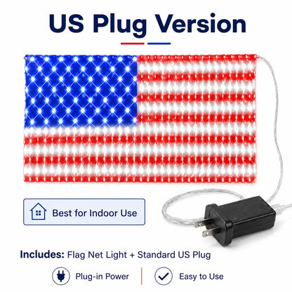 Outdoor Solar American Flag Light (6.5ft x 3.28ft) | Ultra-Bright Waterproof Patriotic Yard Decor