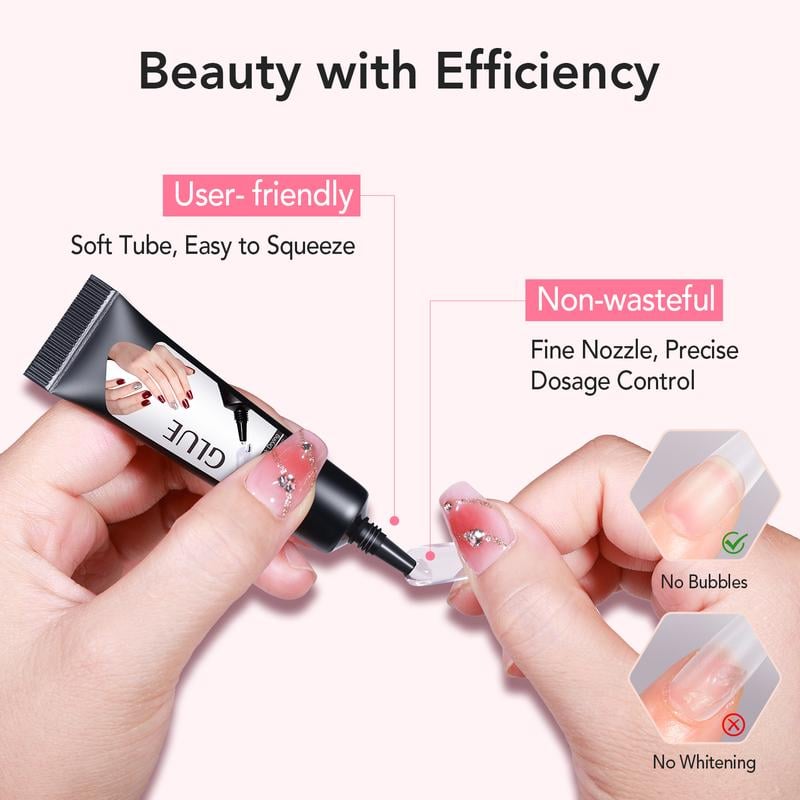 🔥 Last Day Limited Time Promotion🔥Newly Upgraded 10g Quick-Drying Semi-Solid Nail Glue with 10ml Remover – Long-Lasting Adhesive Gel