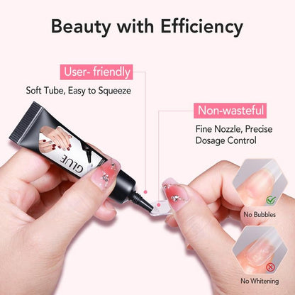 🔥 Last Day Limited Time Promotion🔥Newly Upgraded 10g Quick-Drying Semi-Solid Nail Glue with 10ml Remover – Long-Lasting Adhesive Gel