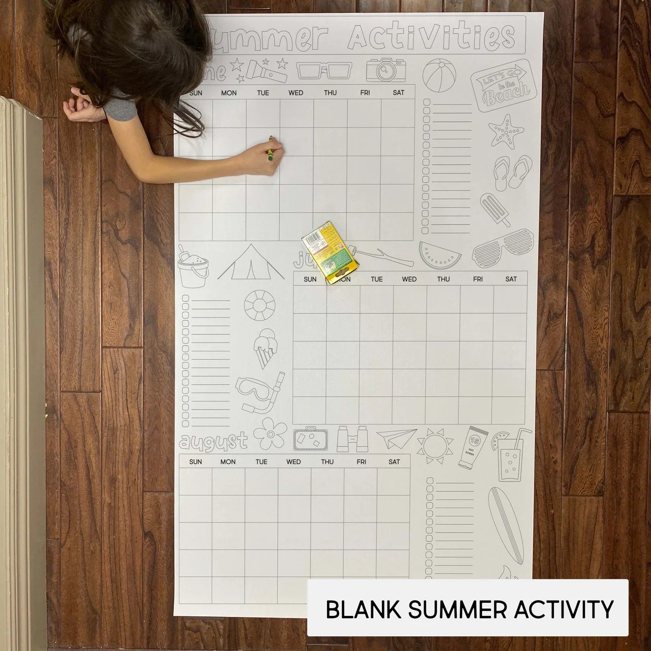 Giant Summer Bucket List Coloring Poster – Family Memory Maker