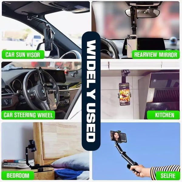 🔥2026 New 1080° Multi-function Sun Visor Universal 360 Degree Rotating Phone Holder Suitable for Any Scene Car Holder