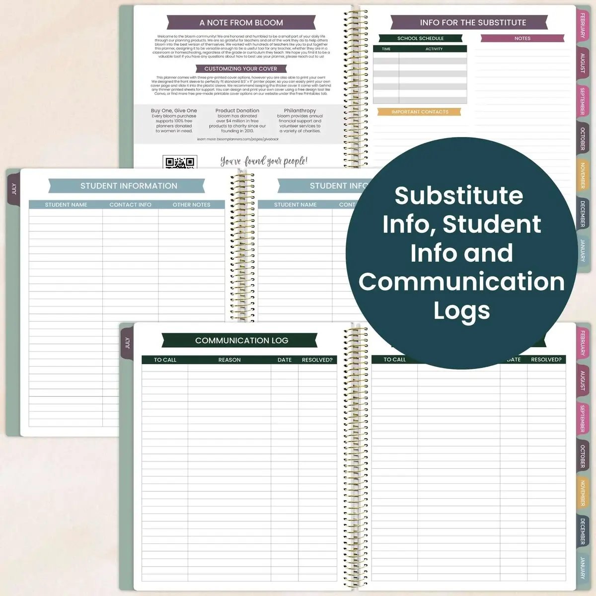 📚🧑‍🏫Teacher Appreciation Gift 2026-27 Dated Planner 13 Month Classroom Organizer