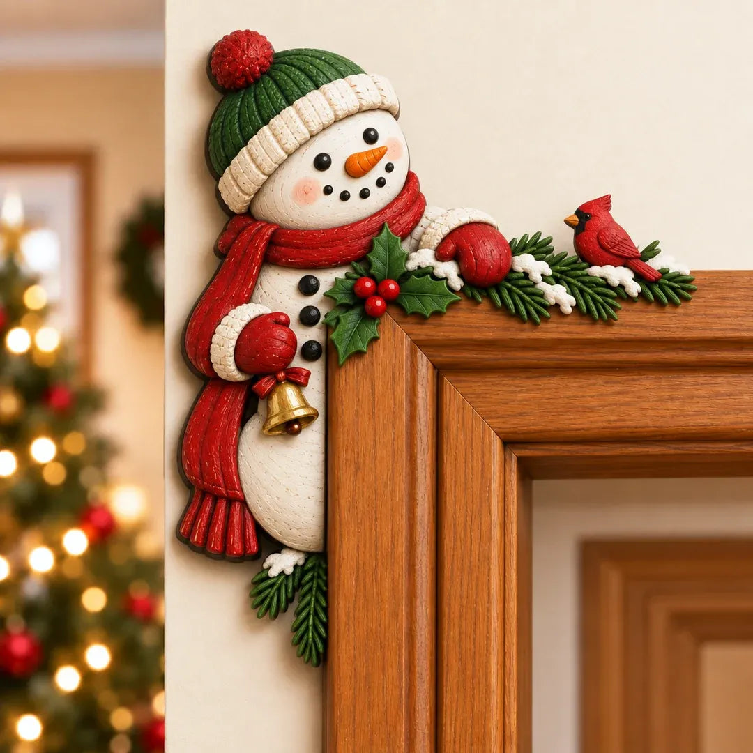 ⏰ LAST DAY 50% OFF 🎅 3D Sculpted Christmas Peekaboo Door Frame Corner Decor