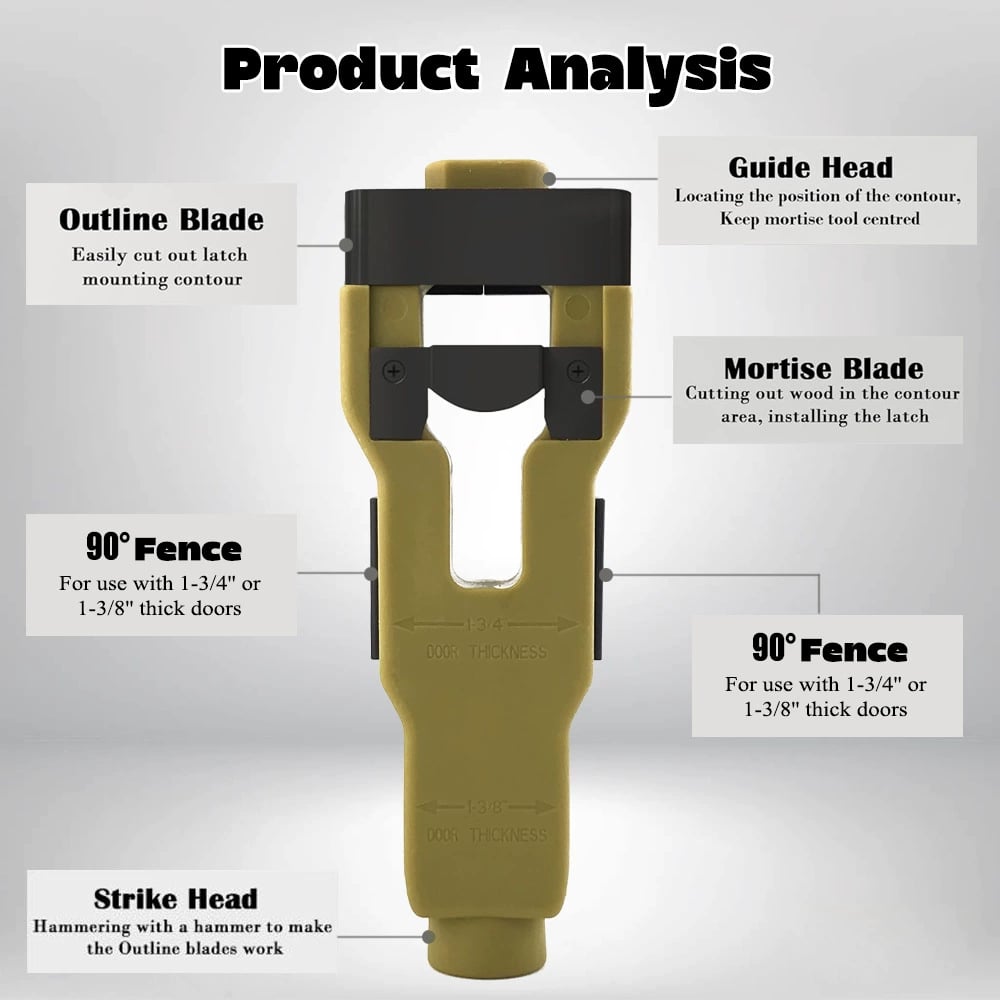 🔥LAST DAY 49% OFF - 🛠️Door Latch Mortise Tool For Use With 1-3/4" or 1-3/8" Thick Door