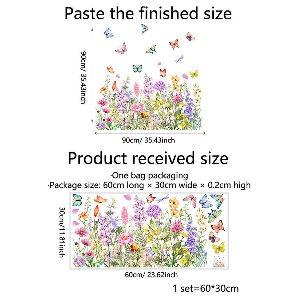 💐🖼️Colorful Floral Bouquet Window Cling - Double-Sided Printed Static Sticker for Home Decor