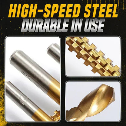 ⏳ Last Day 50% OFF –⚙️ Twist Drill Bit Set – High-Speed Steel, Titanium-Coated & Multi-Material Ready 🧰