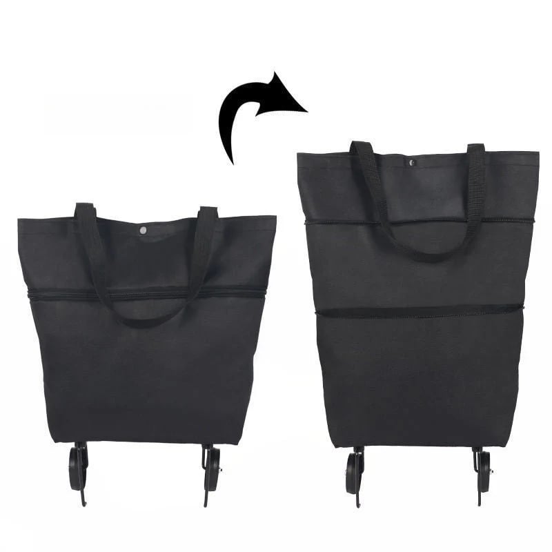 🎁 50% OFF Gift for Mom – 2-in-1 Foldable Shopping Cart with Wheels