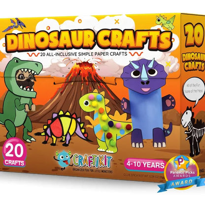 🎨 Craftikit 20 Crafts in a Box – Easy Low-Mess Paper Craft Kit for Kids Ages 3–8 ✂️✨