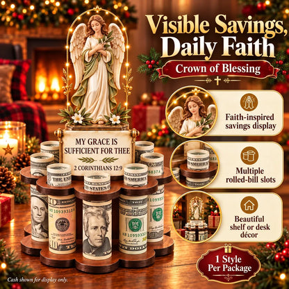 ⏳ Last Day 50% OFF-🙏 Bible Verse Savings Challenge Stand – Christian Cash Organizer & Faith-Inspired Gift