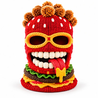 ⏳ Last Day 50% OFF-🍔🏂 3D Burger Monster Knit Ski Mask