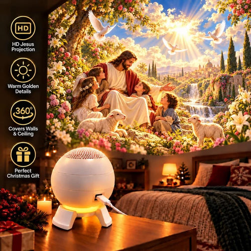 ⏰Today Only -49% OFF🔥✝️ Jesus Loves the Little Children 5D Projection Light – Fill Your Home With Christ’s Love & Heavenly Peace