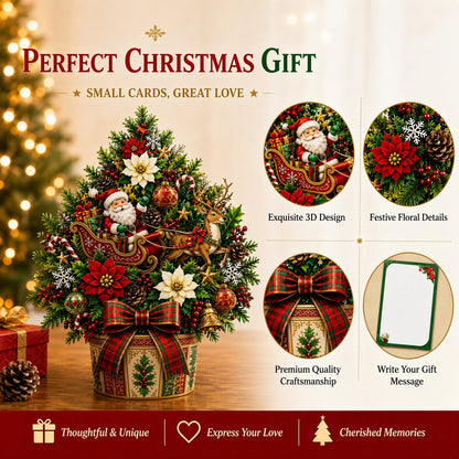 🌲 Pop-Up 3D Christmas Tree Card ✨ Turns Into Freestanding Festive Table Decor