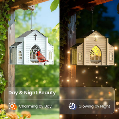 ✝️Last Day 49% OFF-🔥Church-Shaped Metal Solar Bird Feeder