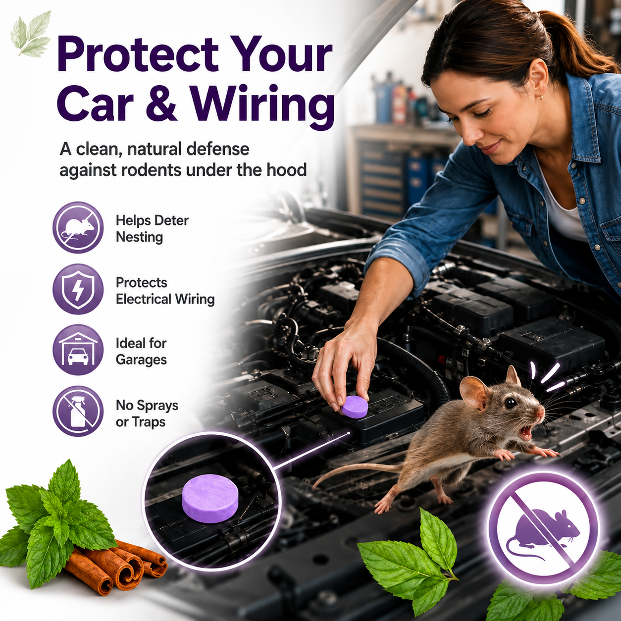 ✅ 10,000+ Happy Customers 🐭 All-Natural Peppermint & Cinnamon Pest & Rodent Repellent Pucks 🕷️🐍