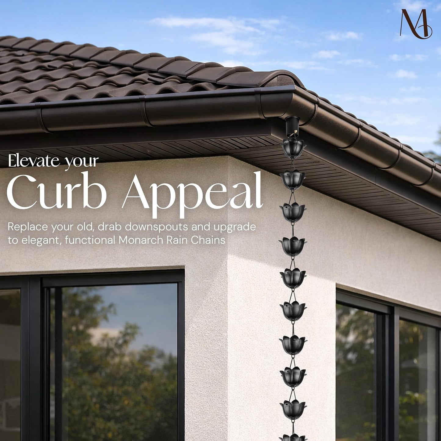 Free Shipping🔥Monarch Rain Chains Aluminum "Lotus" Series Rain Chain (for Gutters)