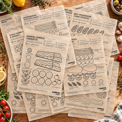 🍽️ 14-Recipe Guided Baking Parchment Sheets – Beginner-Friendly Cooking, Easy Family Dinners & Less Mess | Just Place, Fold & Bake 👩‍🍳