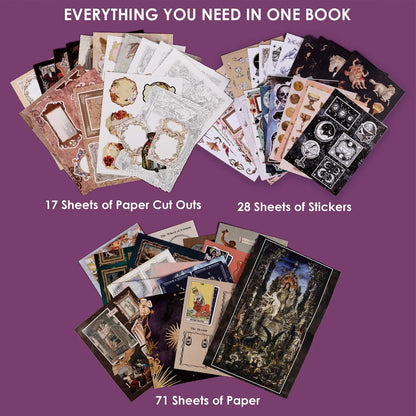 🧙🔮 Enchanted Worlds Collage & Creativity Book (200+ Hardcover Pages)📕