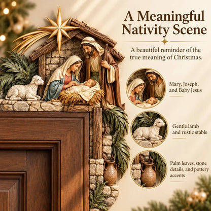 ⏳ Last Day 49% OFF –🎄Christmas Nativity Door Frame Corner Decor