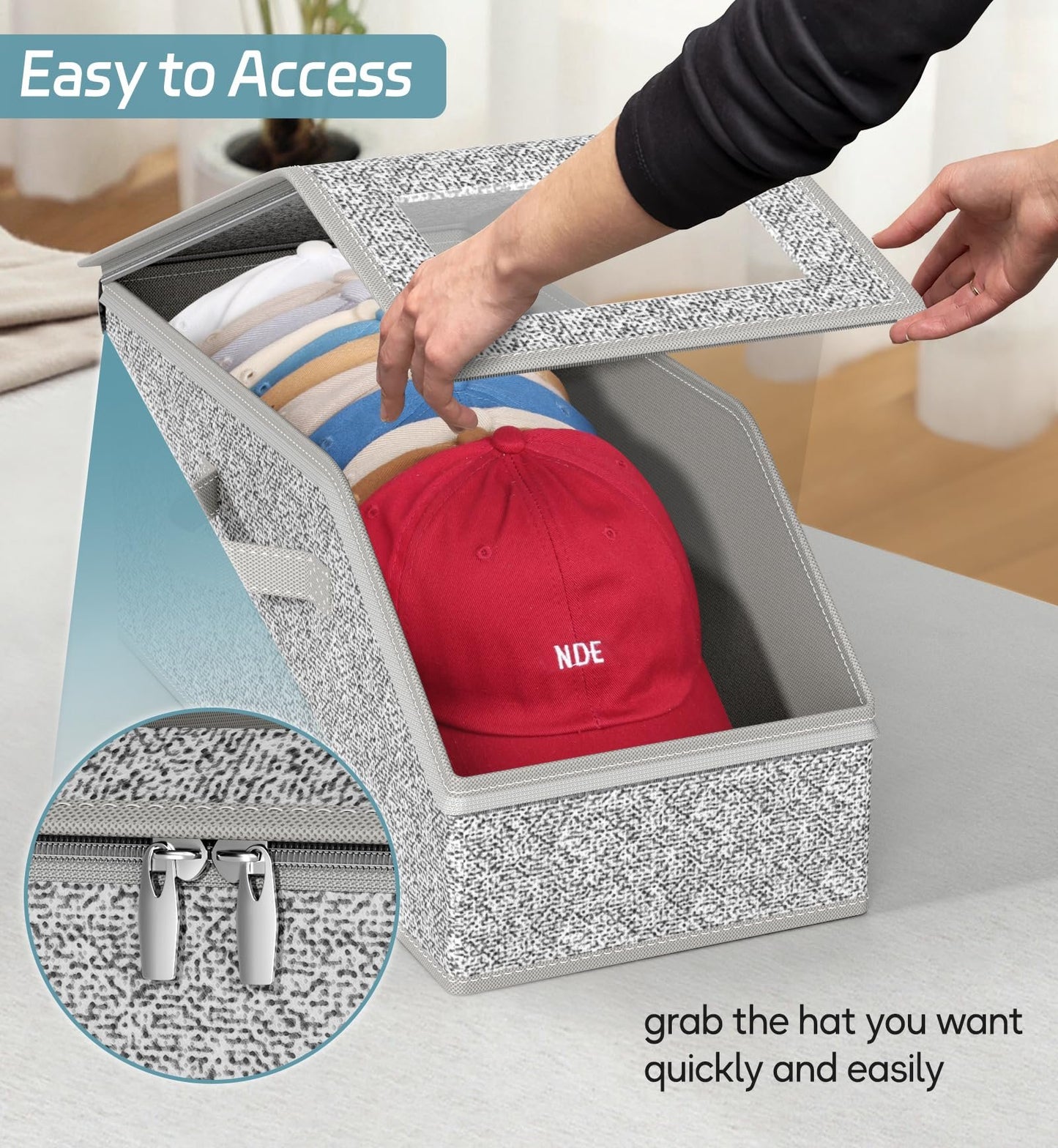 🧢 Stackable Hat Storage Box for 12 Baseball Caps
