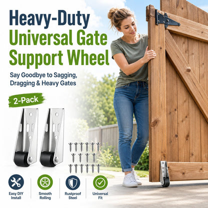 🔧 Heavy-Duty Gate Support Wheel – Anti-Sag Fence Repair Roller for Smooth, Easy Gate Movement ✨