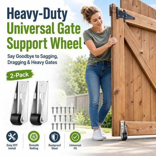 🔧 Heavy-Duty Gate Support Wheel – Anti-Sag Fence Repair Roller for Smooth, Easy Gate Movement ✨