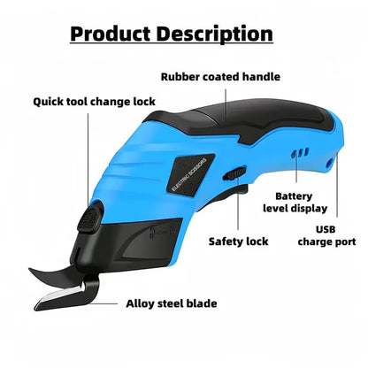 ELECTRIC SCISSORS cordless electric scissors, equipped with two alloy alloy steel blades, are suitable for cutting cardboard boxes, fabrics, and carpets