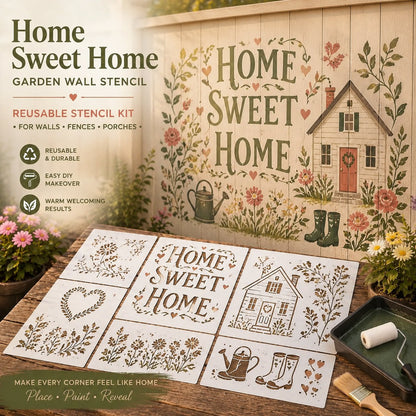 💥 LAST DAY 49% OFF – 🌿 Garden Wall StencilTM Collection | 9 Reusable Mural Designs for Walls, Fences, Porches & Creative Outdoor Makeovers 🎨✨