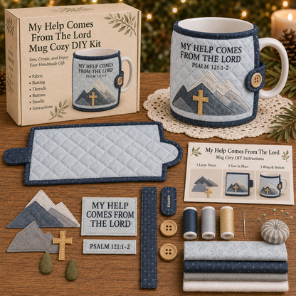 ✝️ Faith & Scripture Mug Cozy Sewing Kit