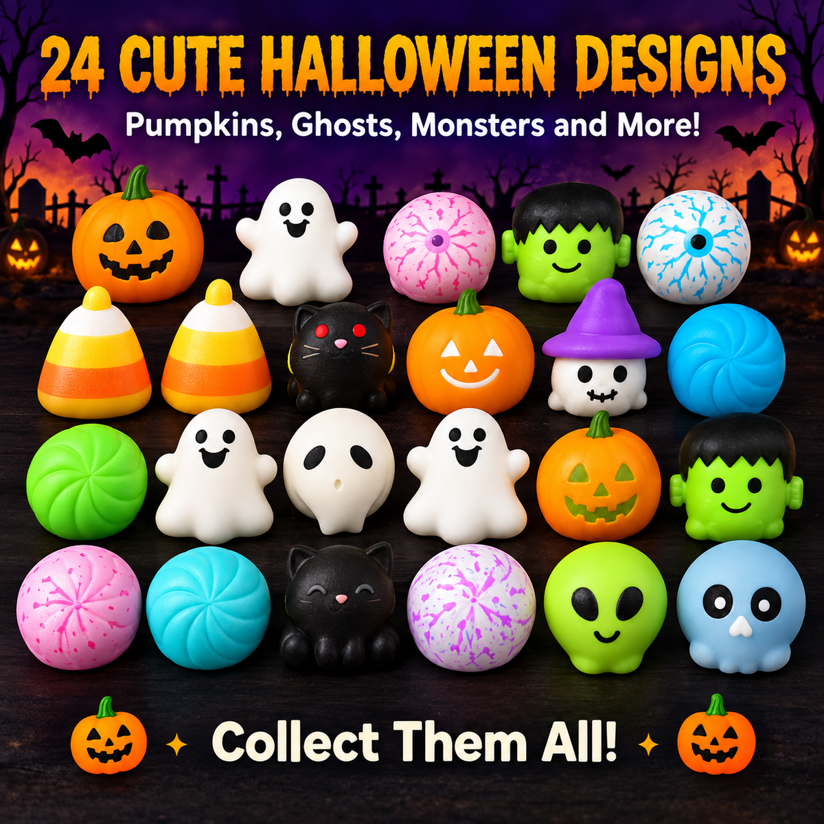 ⏰ LAST DAY 49% OFF - 🎃24-Day Halloween Countdown Stress-Relief Toy Set