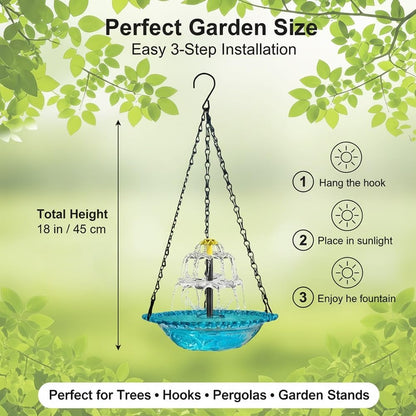 🔥Last 4 hours Hot Sale 50%-🐦Solar Cascade Hanging Bird Bath Fountain
