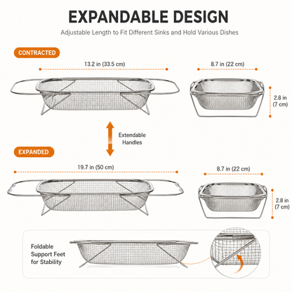 🔥50% OFF TODAY💦Adjustable Over-the-Sink Strainer Basket