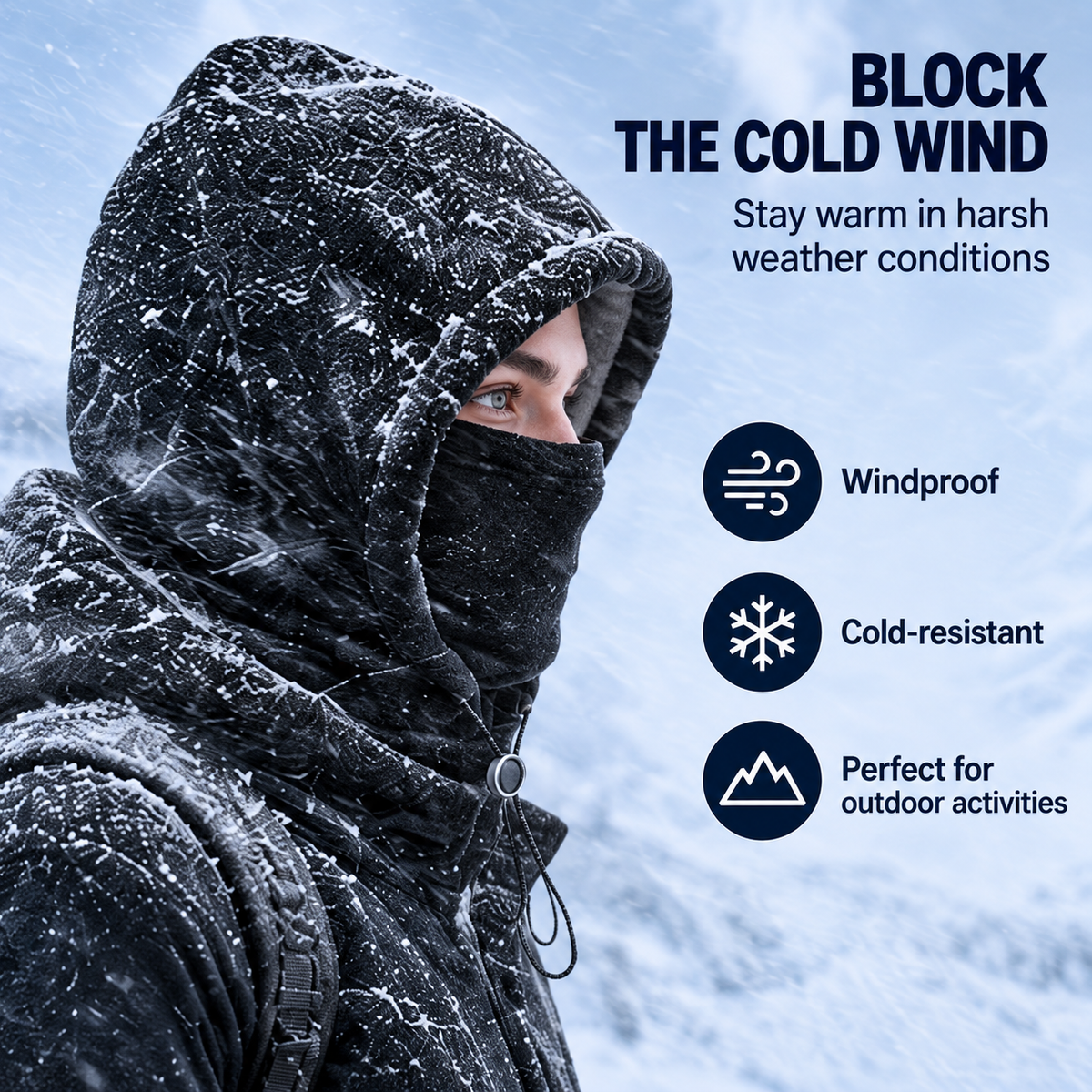💥LAST DAY 50% OFF-❄️Windproof and Warm Integrated Face-Protection Hat🌨️(Fleece-lined)