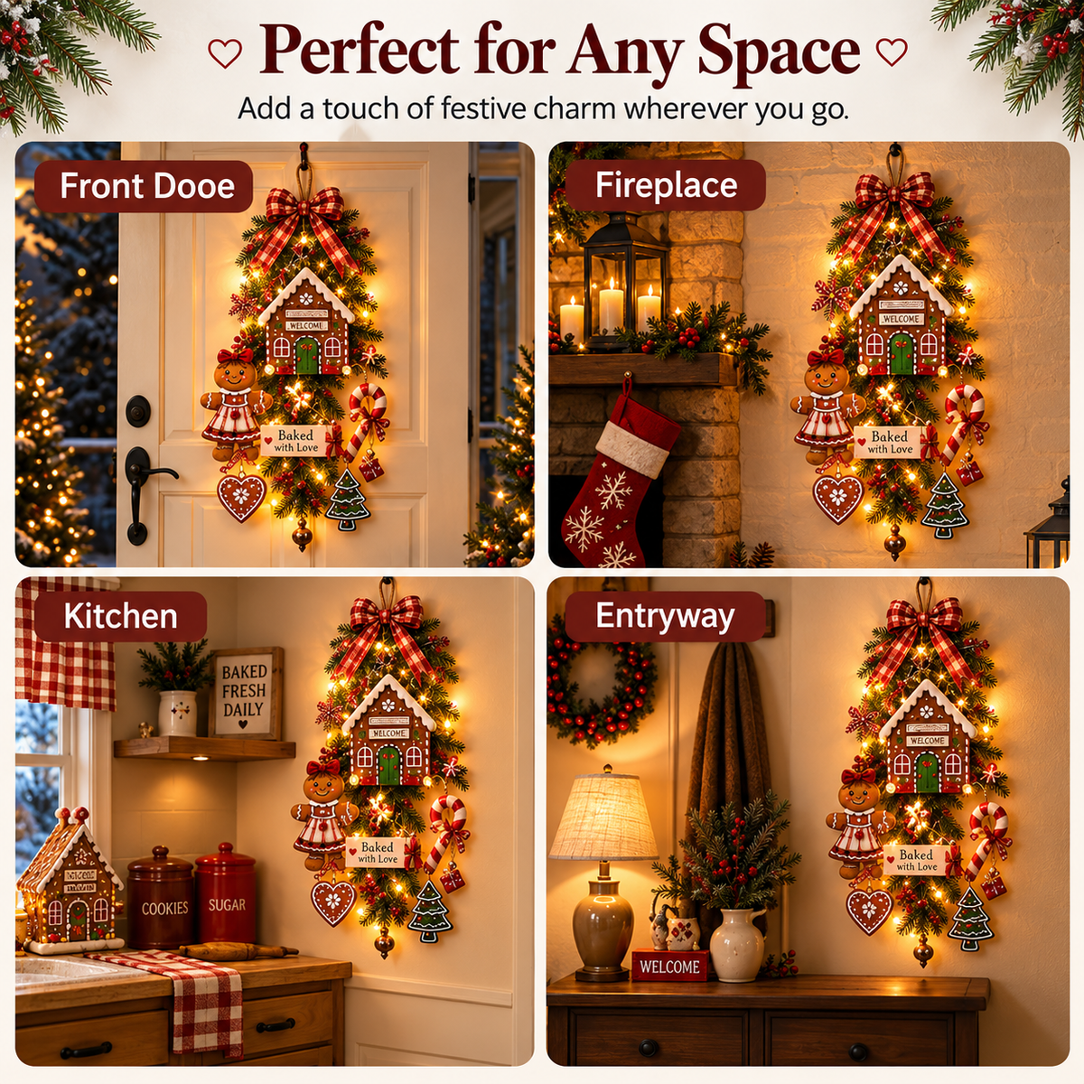 🔥LAST DAY 50% OFF -✨Light-up Gingerbread Man Hanging Ornament