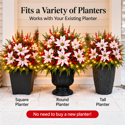 🔥LAST DAY 49% OFF -🌸Light-up Christmas Poinsettia Planter Liner