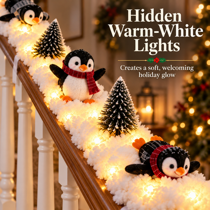 🎄 Christmas Special 50% OFF-🐧Playful Penguin Snowy Stair Railing Decor