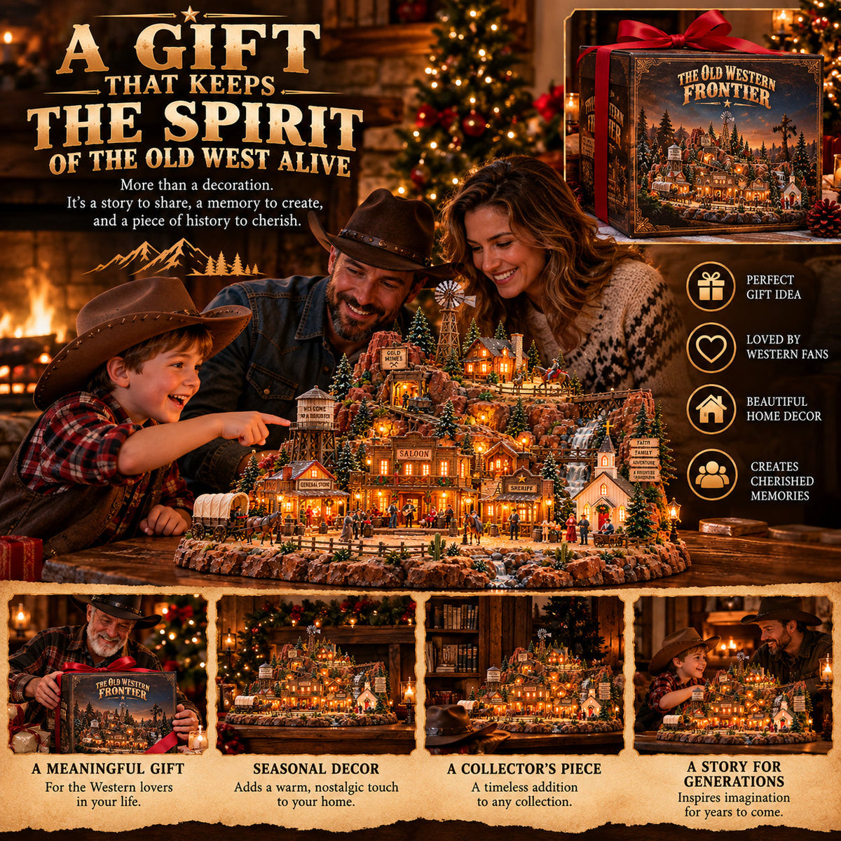 🎄 Last Day 50% OFF-🤠 Ready to Bring the Old West Home?! ⭐ The Old Western Frontier – A Glowing Town Full of Legendary Stories!