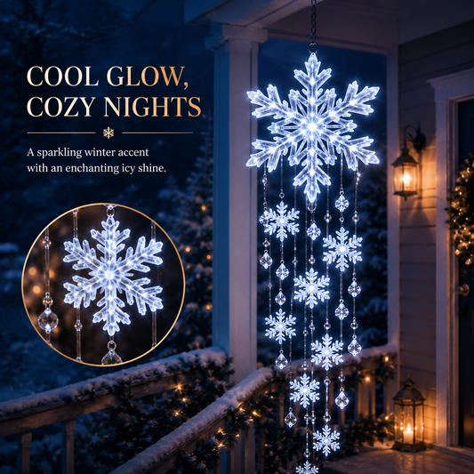 Winter Snowflake Cascade™ – Crystal Drop LED Hanging Christmas Porch Light ❄️
