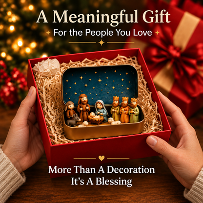 ⏳ Last Day 49% OFF –✝️Miniature Nativity Scene Set