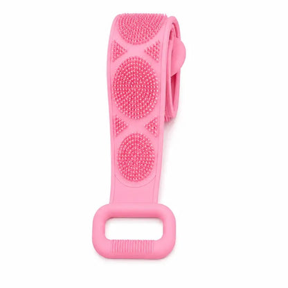 🚿 2-in-1 Silicone Back Scrubber – Double-Sided Exfoliating Brush with Soft Bristles & Mesh Sponge, Long Strap for Deep Body Cleansing, At-Home Self-Care🎁Buy 1 Get 1 Free